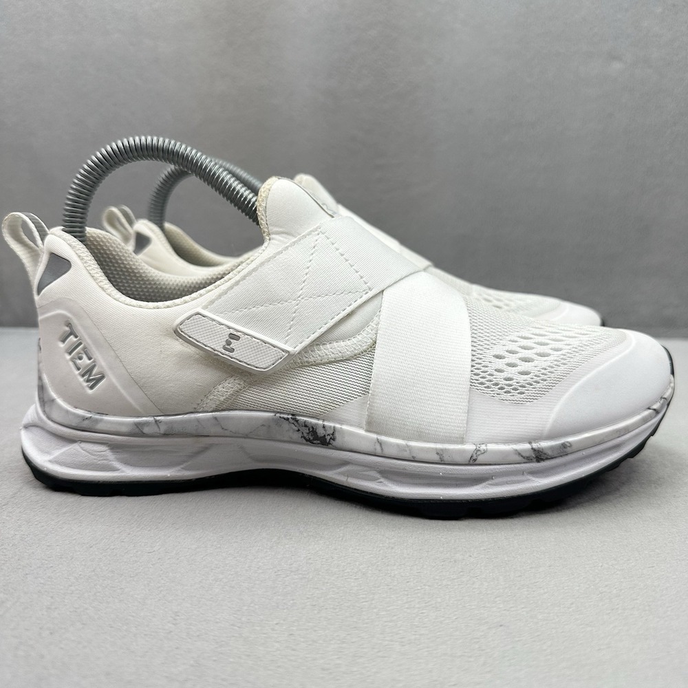TIEM Slipstream Womens Size 7 Cycling Shoes White Marble 2-Bolt Sneaker Cleats